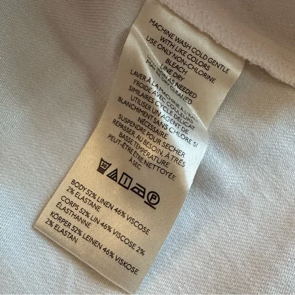 Anthropologie Linen Cutout Button-Front Tank - Picture 8 of 8